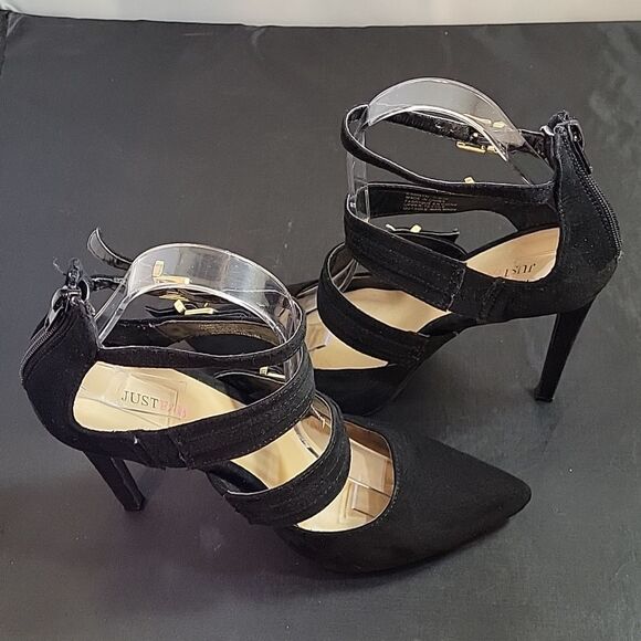 JUSTFAB MULTI-STRAP ADJUSTABLE BUCKLE BACK ZIP CLOSURE WOMEN"S SHOE - Picture 8 of 13